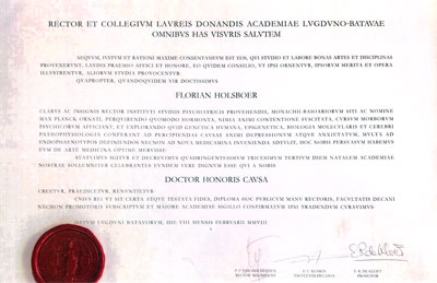 Ehrendoktorwürde der Universität Leiden