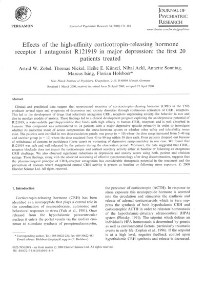 Hypothese der Depression