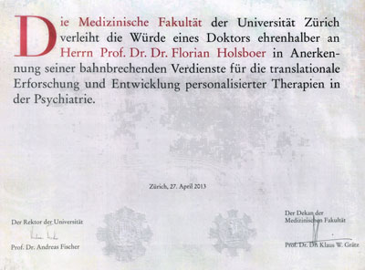 Ehrendoktorwürde der Universität Zürich